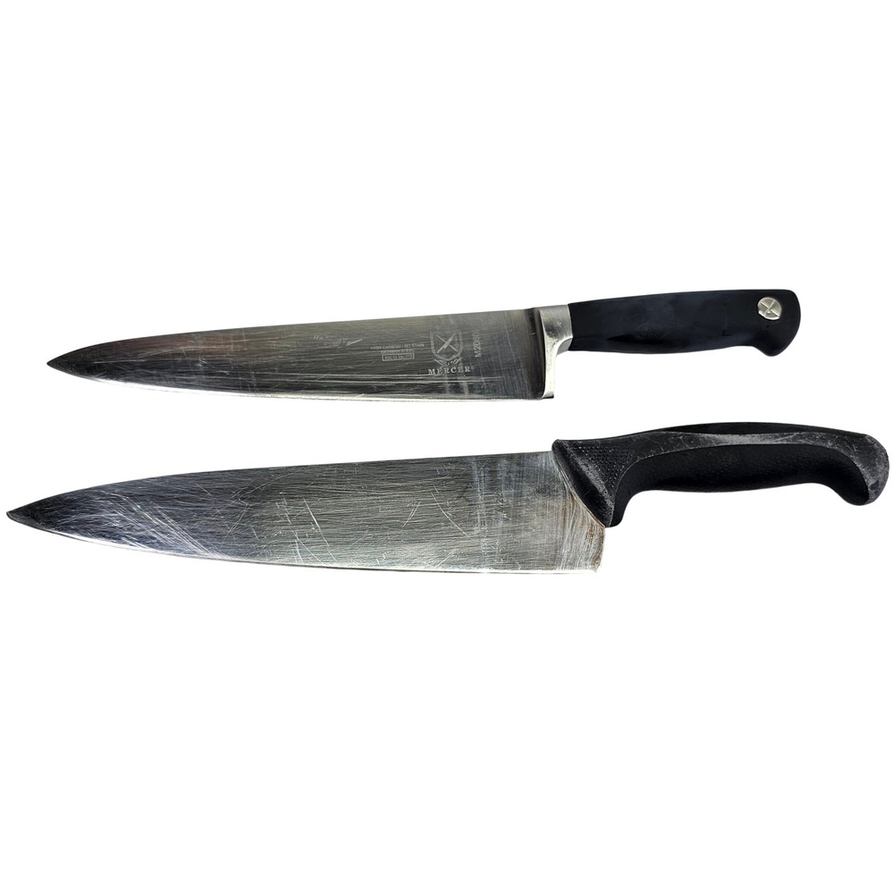 Mercer Chef Knife Set 2pc 8in 10in Black Good M20609‎ M22610 German Steel NSF